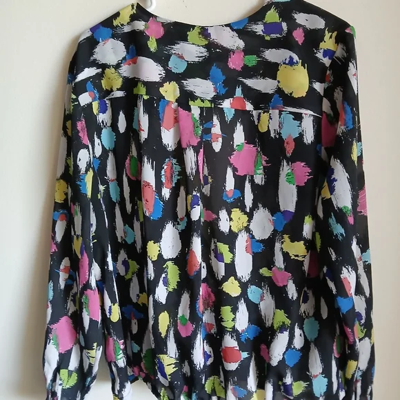 LIZ CLAIBORNE Faux Wrap Blouse Multicolor Size XL - Picture 7 of 11